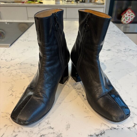 Vintage John Fluvog Sixties Mod Split Leather Ankle Boots - Picture 2 of 13